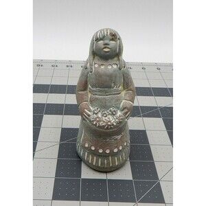 Isabel Bloom Singing Angel Holding Flower Cement 4-1/2 Figurine 1992